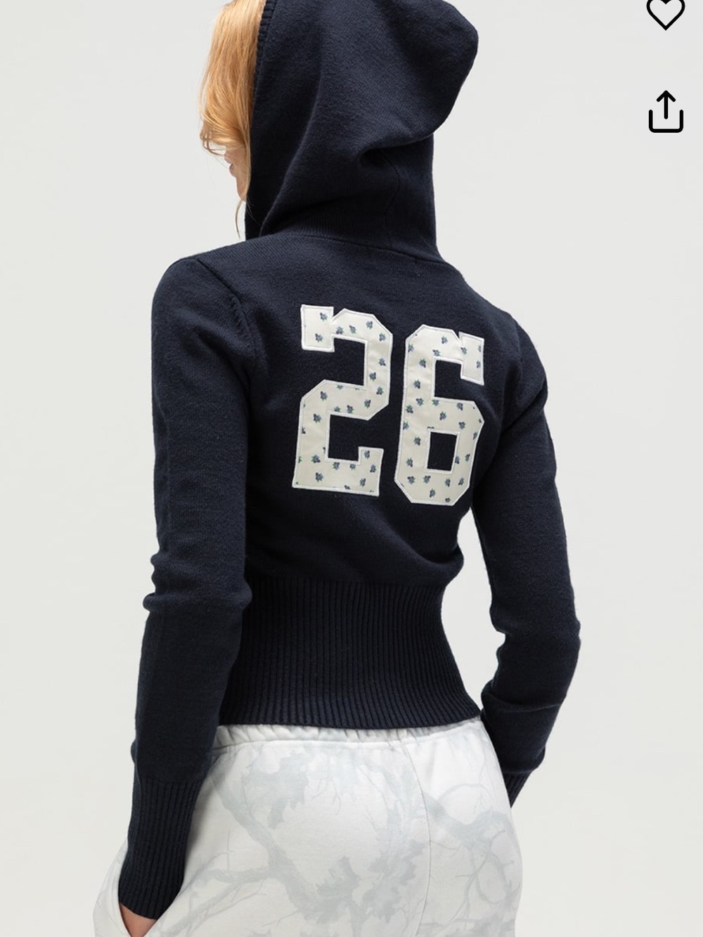 RSQ Navy Hooded Sweatshirt with White Number 26 Appliqué